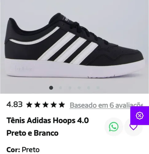 Tenis Adidas Couro Preto Novo