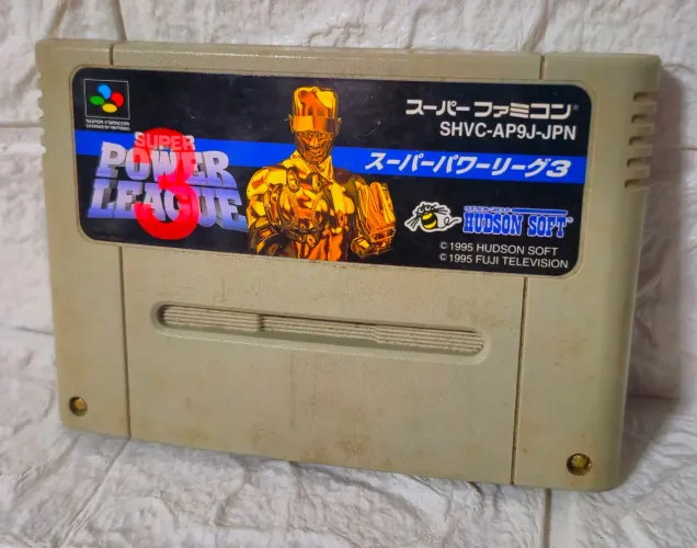 cartucho original do jogo Super Power League 3 Super Famicom versão japonesa
