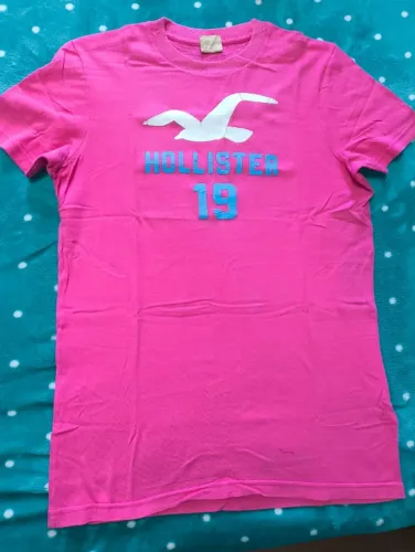 Camiseta Hollister Original Rosa - Tamanho P/S