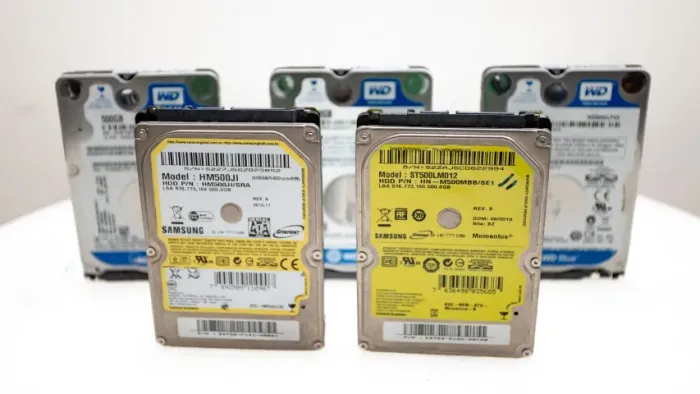 Lote com 5 HDs 500GB para Notebook Saudáveis 100%