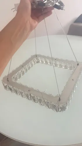 Lustre pendente cristal k9 (3 tons) + controle remoto