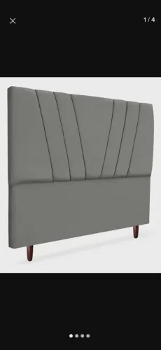 Cabeceira casal 1* linha cinza Suede Nova