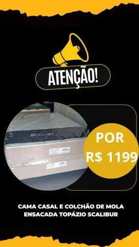 Cama e colchão casal topázio 138 x 188