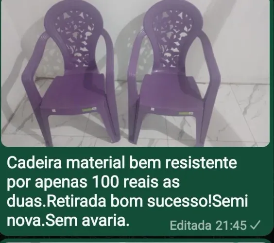 Cadeiras excelente material e confortável