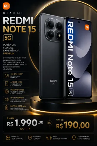 Smartphone Xiaomi Note 15 5g nfc 8gb ram 256gb rom