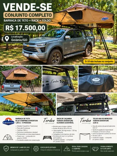 Barraca de teto BLUECAMPING Expediton 1.90 + Rack Torden + Toldo Asa Morcego  2.5