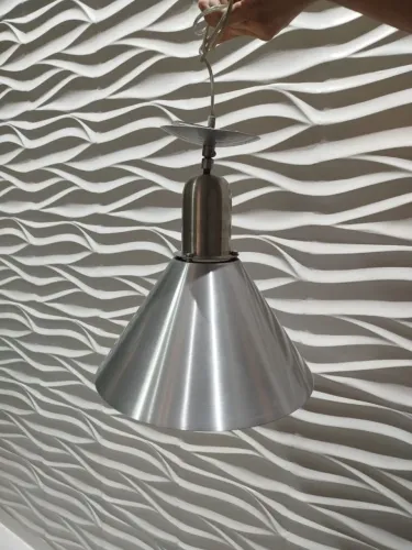 Kit 2 Luminárias cone pendente Prata
