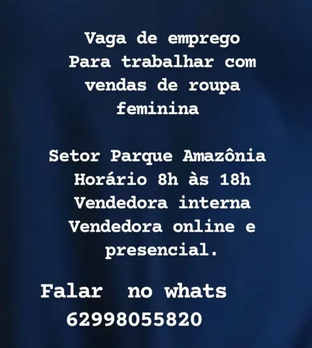 Contrata-se vendedora 