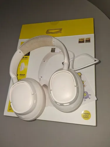 Fone Baseus BH1 NC Bluetooth com Cancelamento de Ruído - Branco (Semi Novo)