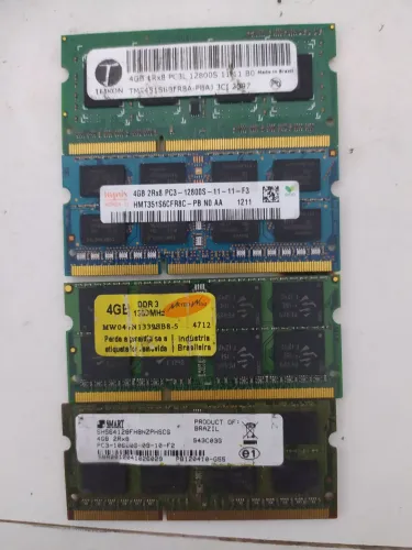Lote de 6 memória ram notebook DDR3 E DDR3L 4GB 1600MHZ. Entrego