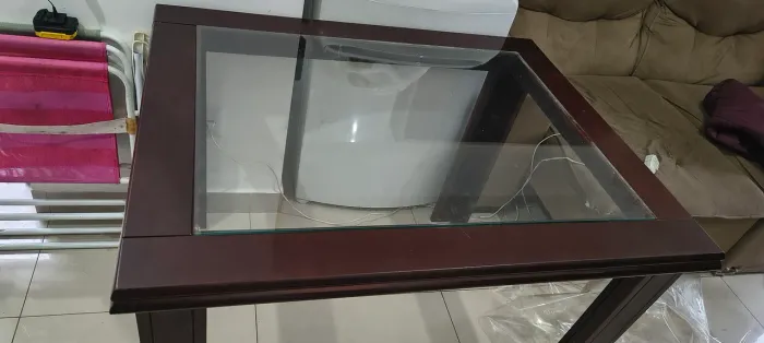 Mesa vidro/madeira 