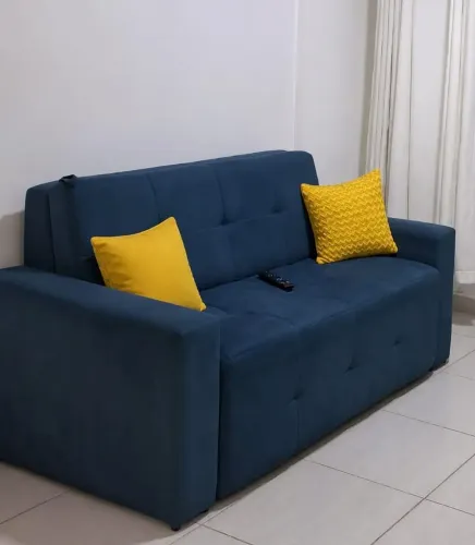 Sofá cama azul 
