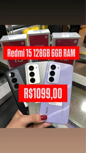 Redmi 15 128GB 6GB RAM NOVO LACRADO ENTREGAMOS GRÁTIS
