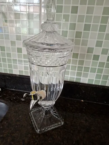 Dispenser suqueira em cristal com torneira