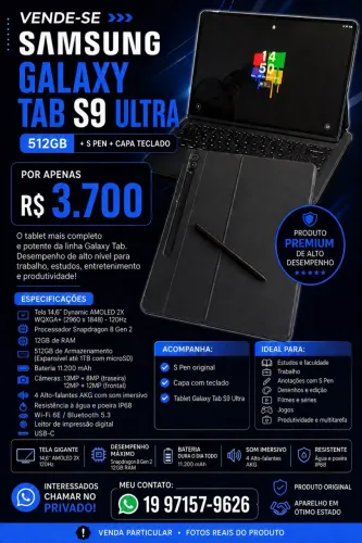 SAMSUNG GALAXY TAB S9 ULTRA 512GB + TECLADO ORIGINAL!
