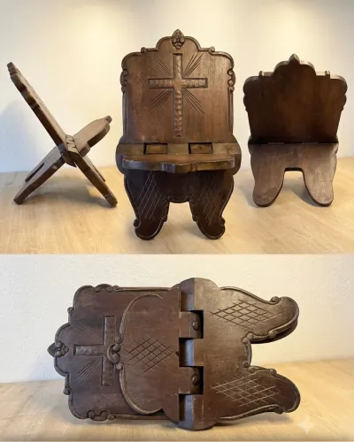 Suporte / Ambão de Leitura/ Porta Bíblia em Madeira Nobre Esculpida