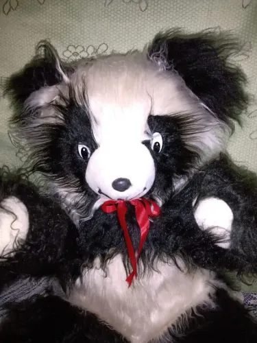 Pelúcia grande Preto e branco Antigo