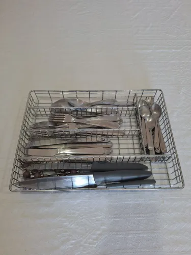 Organizador de talheres para gaveta de aço inox