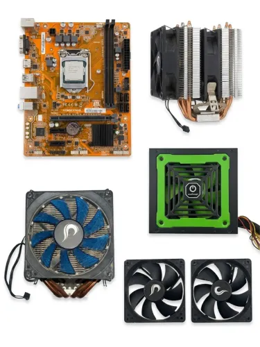 Kit PC i5 7400 + Placa-mãe + Fonte + Cooler + Fans (Leia)