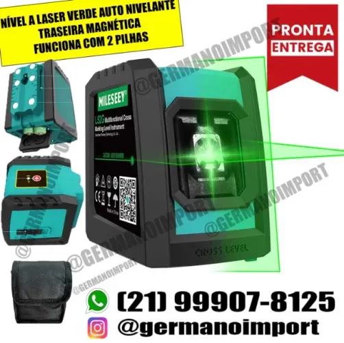 Nível a Laser Verde - Auto Nivelante ? Horizontal e Vertical ? Profissional ? Pronta Entre