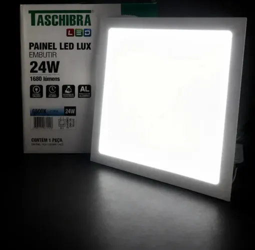 Painel de Embutir Slim Led Quadrado 24W 650K - VENDO