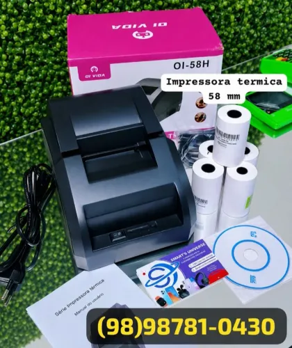 Impressora Térmica USB 58mm + entrega+ Instalação+ Bobina