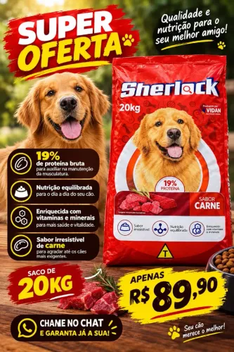 Ração Sherlock para Cães 20kg - Apenas R$ 89,90 ?