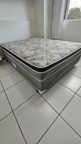 Cama casal nature bambu molas ensacadas