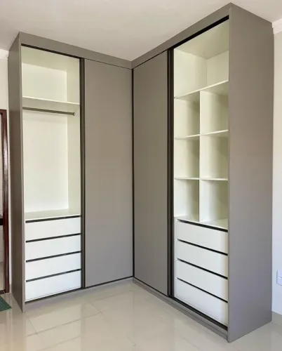 Guarda Roupas Em L Com Portas De Correr