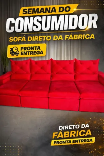 Sofá elegante Vermelho 4.00m