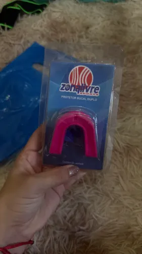 PROTETOR BUCAL DUPLO COR ROSA LACRADO PARA BOXE E ARTES MACIAIS