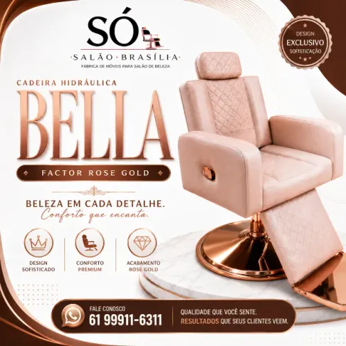 CADEIRA HIDRÁULICA BELLA FACTOR ROSE GOLD