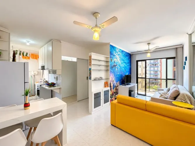 Apartamento com 1 quarto, sacada e 1 vaga à venda em Enseada, Guarujá