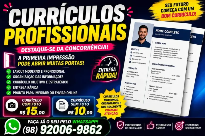 ? CURRÍCULOS PROFISSIONAIS! ?