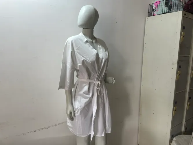Lote 7 Aventais Branco Novos de Popeline com Cinto
