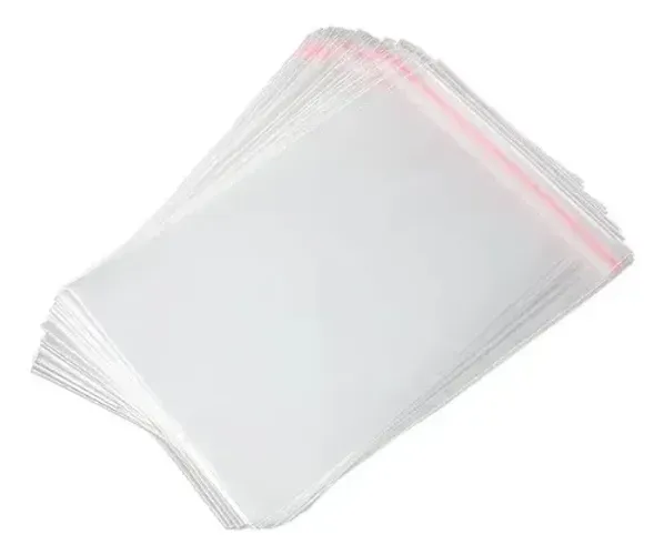 saco adesivo embalagem transparente plastico 100un cn600 18x25+3