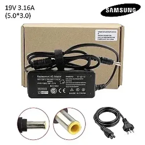 Carregador Samsung para notebook 19V 3.16A com conector 5.5mm x 3.0mm Pronta Entrega