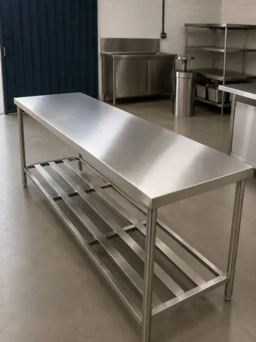 Bancada Inox 2,20m Cozinha Comercial Reforçada
