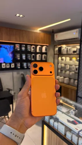 iPhone 17 Pro Max 256gb Laranja, seminovo aceito cartão