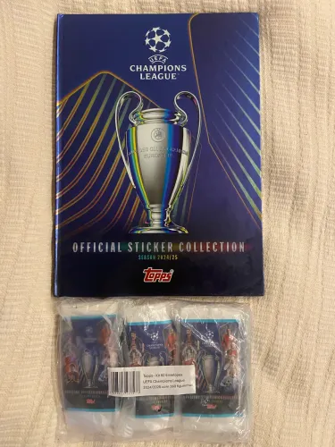 Álbum de figurinhas UEFA Champions League 24/25 + 60 envelopes de figurinhas