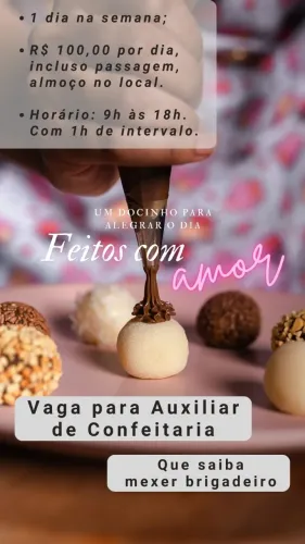 Auxiliar de Confeitaria (diária)