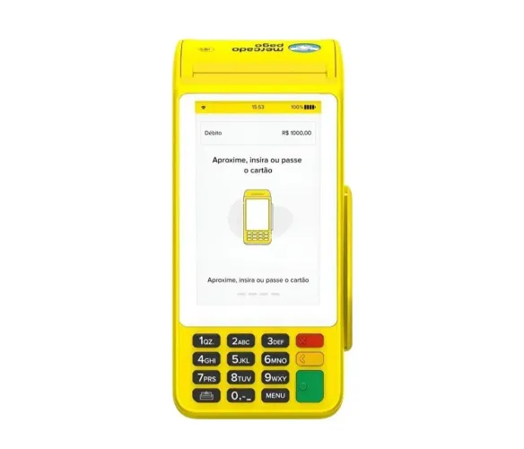 Máquina de Cartão Point Pro 3 Mercado Pago - Wi-Fi + Chip TIM | Aproximação | PIX