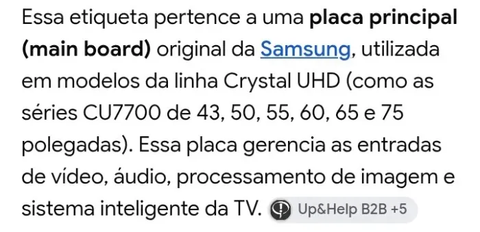 Placa principal e placa de energia tv Samsung 43 polegadas 3in1