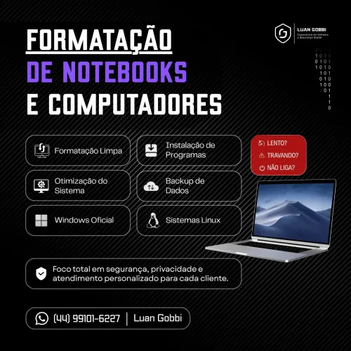 Formatação e Manutenção de PC e Notebook | Windows, MacBook e Linux