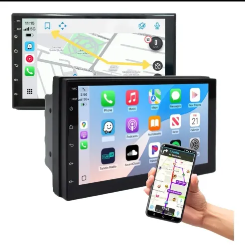 CENTRAL MULTIMÍDIA 7" ANDROID PLAY CAR GPS USB COMPLETOe ANDROID AUTO