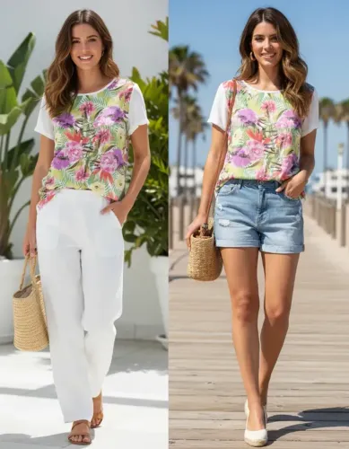 Blusa feminina Fiveblu floral