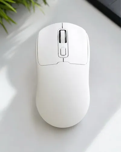 Mouse gamer Branco sem fio - alta precisão + conforto 