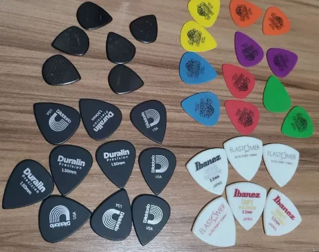 Kit 34 Palhetas Dunlop D'Addario Ibanez Sortidas Guitarra Baixo Violão