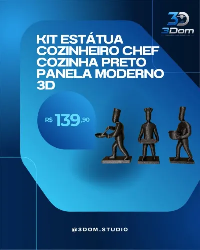 KIT ESTÁTUA COZINHEIRO