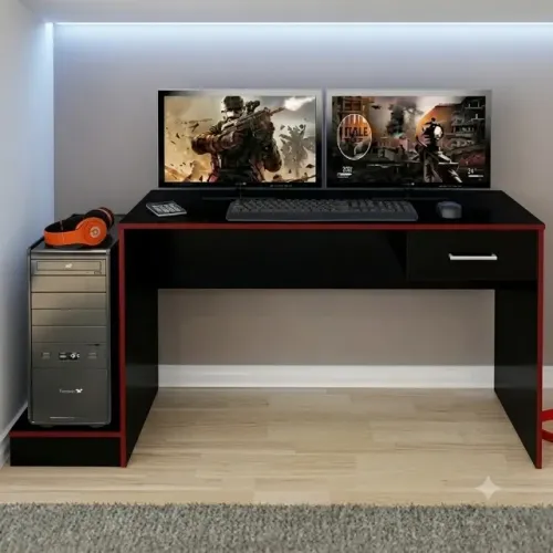 Mesa Gamer Preto/Vermelho Novo!